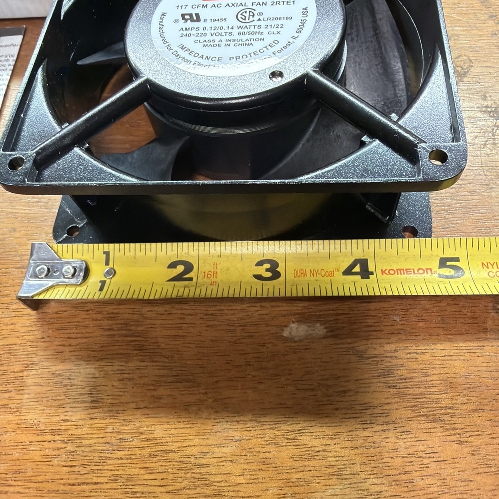 Dayton 2Rte1 Standard Square Axial Fan, Square, 230V Ac, 117 CFM(NEW OPEN BOX) - Picture 5 of 6